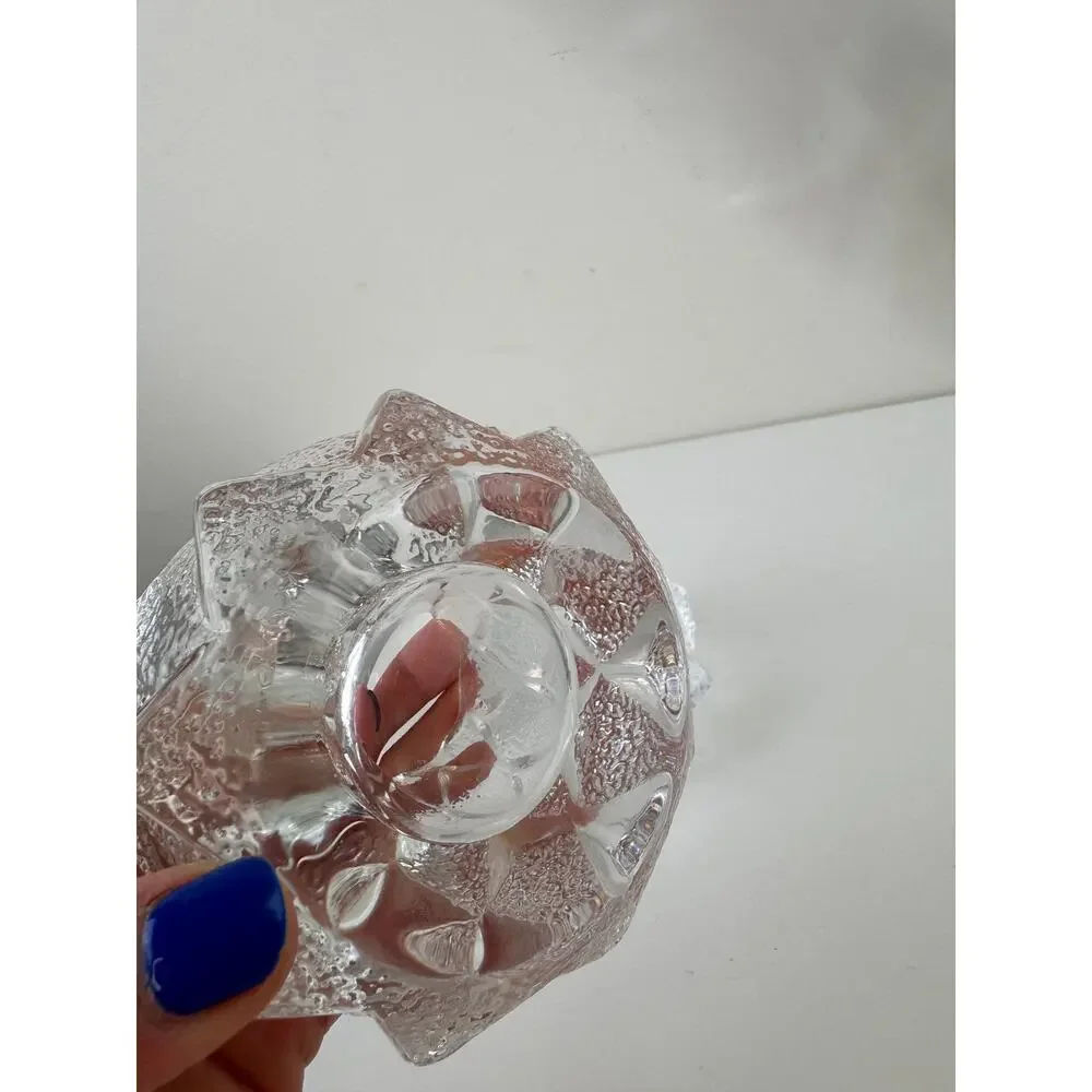 Set of 2 Orrefors Sweden Nimbus Artichoke Votive Heavy Crystal Glass